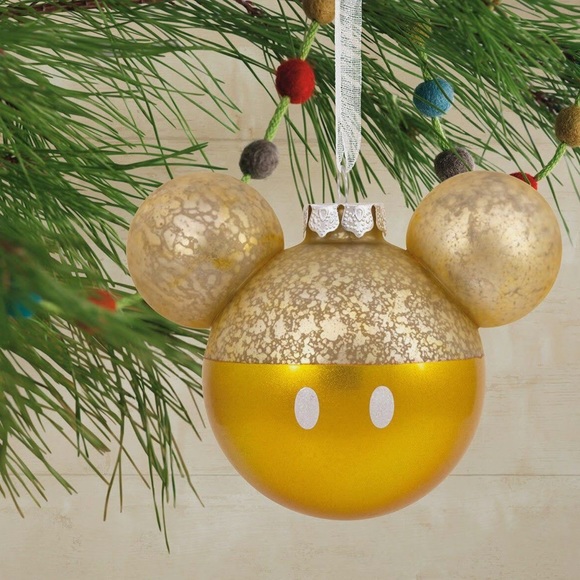Hallmark Disney Gold Glass Mickey Mouse 2021 Ornament - Picture 3 of 3